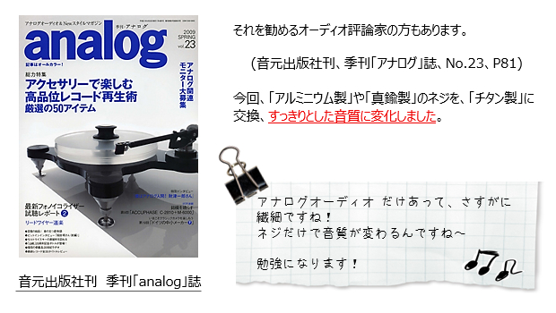 �A�i���O���R�[�h�Đ��p�J�[�g���b�W�̎��t���p�r�X�̌���